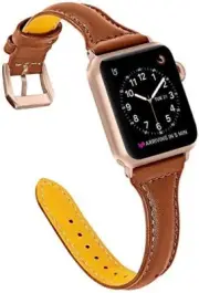 Brown Luxury Leather Band for Apple Watch 38mm 40mm Strap iWatch 4,3,2,1