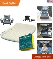 SUV Air Mattress Thickened and Double-Sided Flocking Travel Camping Bed Car A...