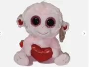 Ty Beanie Boos - GIGI the Valentines Day Monkey (6 Inch) 2024 NEW MWMT Plush Toy