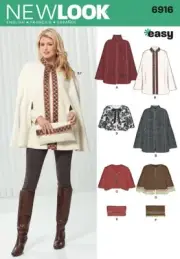 New Look 6916 Womens Cape Sewing Pattern XS-XL Multiple Styles