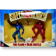 1999 DC Super Heroes Flash & Blue Beetle with the Atom Figures Hasbro Sealed NEW
