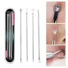 4PCS Stainless Steel Blackhead Remover Tool Kit Acne Extractor Pimple Remover *