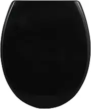 spirella Premium Toilet Lid with Quick Release Function and Soft-Close Mechanism Antibacterial Toilet Seat Made of Duroplast and Rustproof Stainless Steel Removable Black