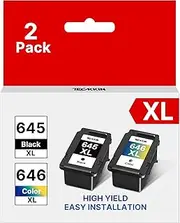 645XL 646XL Ink Cartridges Replacement for Canon PG-645 CL-646 for Canon PIXMA MG2560 MG2460 MG2960 MG2965 TS3160 TS3100 MX496 Printers PG645XL CL646XL Black and Color High-Yield(1 Black, 1 Color)