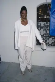 Anna Maria Horsford wearing a white jacket over a white top white- 1998 Photo