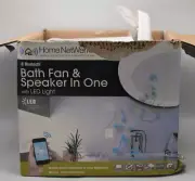 Home NetWorks Ventilating Bath Fan w/ Bluetooth Speaker and LED Light 7130-18-BT
