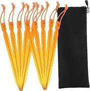 Abaodam 15PCS Aluminum Tent Stakes with Pull Rope Durable Pegs for Beach and Camping Lightweight and Portable Outdoor Accessories Essential for Hikers and