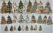 27 CHRISTMAS TREES cardstock paper die cut embellishment scrapbook
