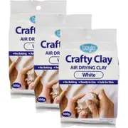 3PK Boyle Crafty Modelling Clay Kids/Child DIY Art/Craft Air Drying White 500g