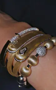 [Rainbow K] Ball 14K Gold Diamond Bracelet