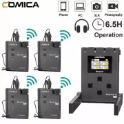 COMICA BoomX-U QUA UHF Wireless Lavalier Microphone 4 Transmitters +1 Receiver