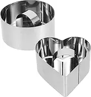 Generic Cooking Rings for Cake 2pcs Stainless Round Mousse Cake Molds with Pushers Easy to Use and Clean