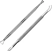 HIFAU Cuticle Pusher and Cuticle Remover Tool Set, 2PCS Premium Stainless Steel Cuticle Trimmer and Nail Polish Removal Tools Set, For Wommen