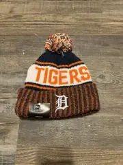 Detroit Tigers MLB New Era Hat Winter Beanie Cuff Knit Adult Size Orange Blue