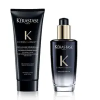 在飛比找PChome24h購物優惠-Kerastase 巴黎卡詩 黑鑽極萃逆時亮澤組 (髮浴20