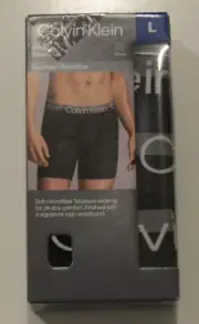 CALVIN KLEIN 3 Pk Black Microfiber Boxer Briefs Underwear Sz XL NIP Mens