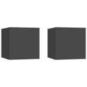 NNEVL Bedside Cabinets 2 pcs Grey 30.5x30x30 cm Chipboard