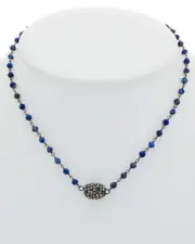 Rachel Reinhardt Silver Blue Lapis & Crystal Necklace