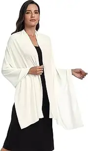 [olyrjie] Chiffon Shawl and Wraps for Women Warm Scarves Wedding Evening Bridal Scarfs Pashmina Shawls, Ivory, One Size