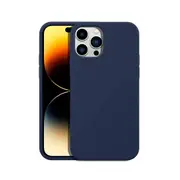 iPhone 14 Plus Liquid Silicone Case Cover - Washable, Shock-Proof, Drop-Resistant, Ultra-Soft, Scratch-Free, Durable - Navy