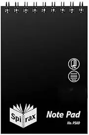 Spirax P560 Pp Notebook Top Opening 112X77Mm 96 Page Black