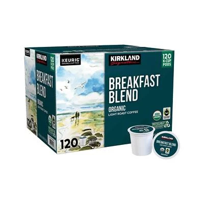 2 Packs Kirkland Signature Coffee Single Serve 240 K-Cup Breakfast Blend