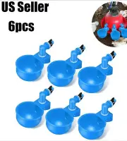 6 pack Automatic Water Cups Poultry Drinker Waterer Chicken Duck Quail Drinking