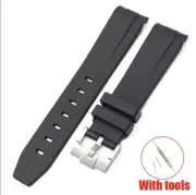 Black 20mm Rubber Watch Strap For OMEGA X SWATCH Mission To Moon MoonSwatch