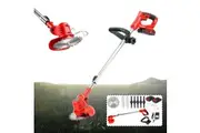 OZNALA Cordless Grass Trimmer Lawn Mower Pruning Whipper Cutter Set Garden Outdoor (Red)