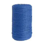 Macrame Cord, Soft Cotton Colored Macrame Yarn 3mm x 218 Yard Sapphire Blue