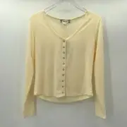 NEW PINK ROSE FRONT SNAP BUTTON LONG SLEEVE TOP- SIZE LARGE