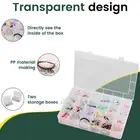2Pcs 24 Grids Plastic Organizer Box PP Transparent Storage Box Detachable coa