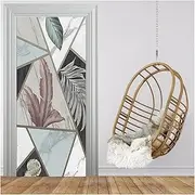 Door Stickers 3D Geometric Pattern Door Sticker Living Room Bedroom Waterproof PVC Self-Adhesive Photo Mural Wall Decals(A,95x215cm)