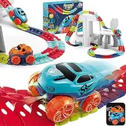 Flexible Rail & Electric Car Set Changeable Track LED Lighting Race Car Kids Toy (RC088/46pcs)