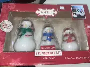 Loft Living 3 Piece Snowman Set Flameless LED Candle Set with timer