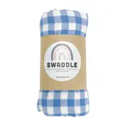 Annabel Trends - Muslin Swaddle - Gingham Blue