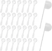 Yocimango 30pcs A packet of small white spoons for the spice jar 150 mg 5cc mini scoop for salt, seasoning, coffee, powder, PP laboratory measurement
