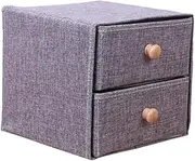 MUSISALY Linen Storage Containers Cotton Desk Organizer Drawer Storage Box Home Organizer Set (blue)