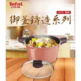 Tefal法國特福 御釜鑄造系列24CM 湯鍋 (附玻璃鍋蓋及矽膠隔熱手套)電磁爐可用