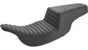 Saddlemen Step Up 2-Up Seat Black Rear Lattice Stitch Tuck and Roll Harley 97-07