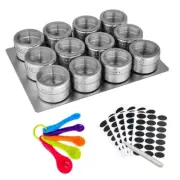 12Pieces Kitchen Organizers Set Spices Jar Set Space Saving for Spices
