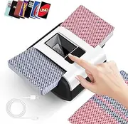 CARDSPIN UNO Card Shuffler 2 Deck, Low Nois Automatic Card Shuffler with Manual & Automatic Mode, Rechargeable & Portable for UNO Card Game, Skip Bo Card Game, Poker, Phase10 (2 Deck)