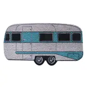 Solemate Latex Caravan Mat 40x75cm Fair Trade Biodegradable Aqua & Light Grey
