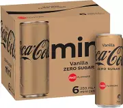 Coca-Cola Zero Sugar Vanilla Soft Mini Can Multipack 6 X 250 Ml