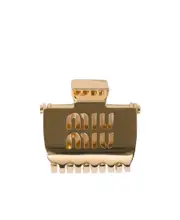 Miu Miu Logo Debossed Claw Clip One size golden