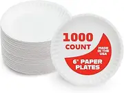 Hygloss Products Paper Plates - Uncoated White Plate - Use for Foodware, Events, Activities, Crafts Projects - Environmentally Friendly - Recyclable and Disposable - 6-Inches - 10 Packs of 100