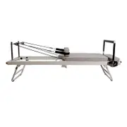 iFitness Foldable Pilates Reformer Exercise Fitness Gym Home Cardio Yoga Beige