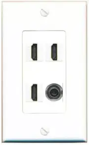 4 Port 1 Gang Jack Face Cover Coupler 3-5MM 3 HD Wall Plate
