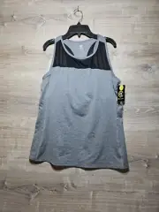 Women's Champion C9 Tank Top Built in Bra Duo Dry Fitted Size XL Gray And Black