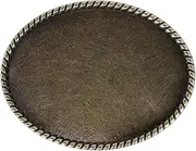 [CTM] Blank Oval Belt Buckle with Braided Edge